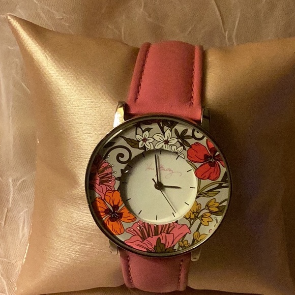 Vera Bradley Floral watch face with Leather pink band - Picture 2 of 10